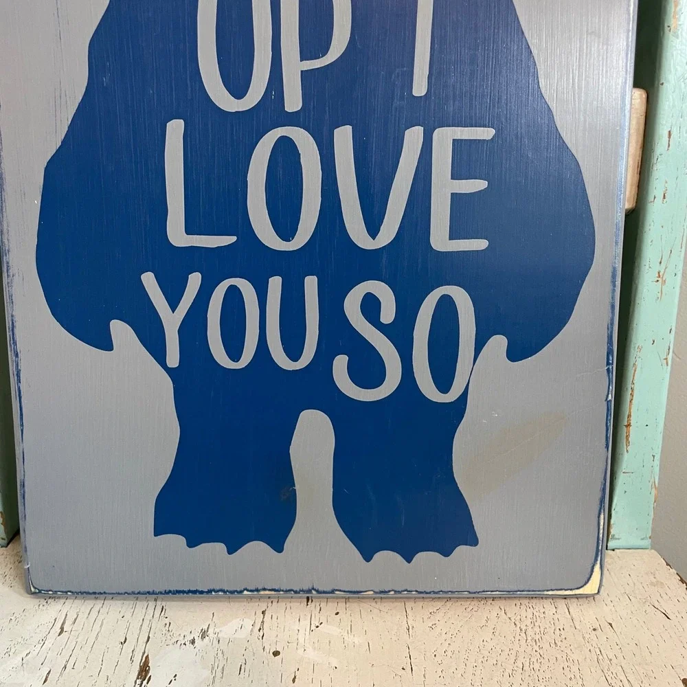 Where the Wild Things Are Monster Wood Wall Art Sign Blue Nursery Decor 18x11